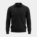 Fine Knit Black Polo Shirt