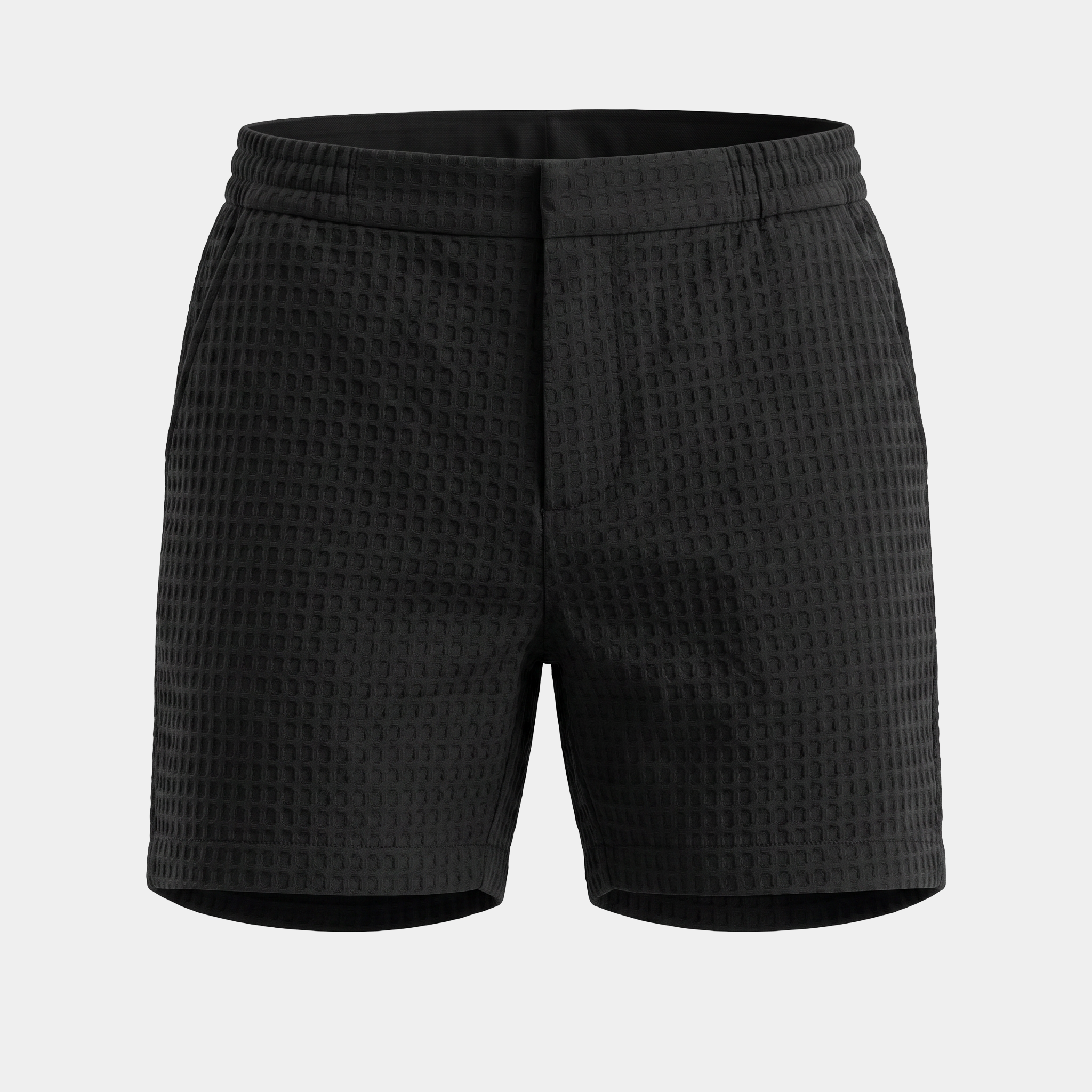 Waffle Knit Black Shorts