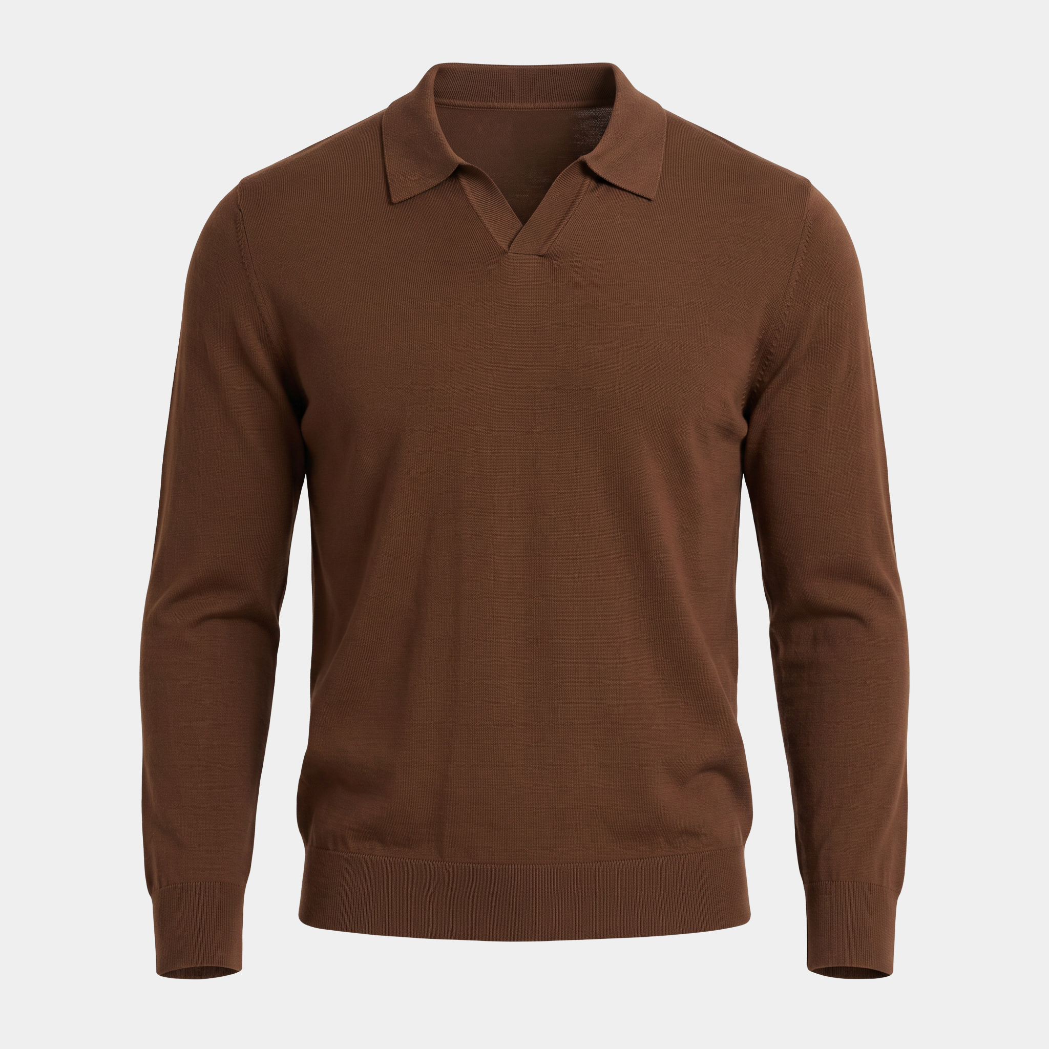 Knit Brown Polo Sweater
