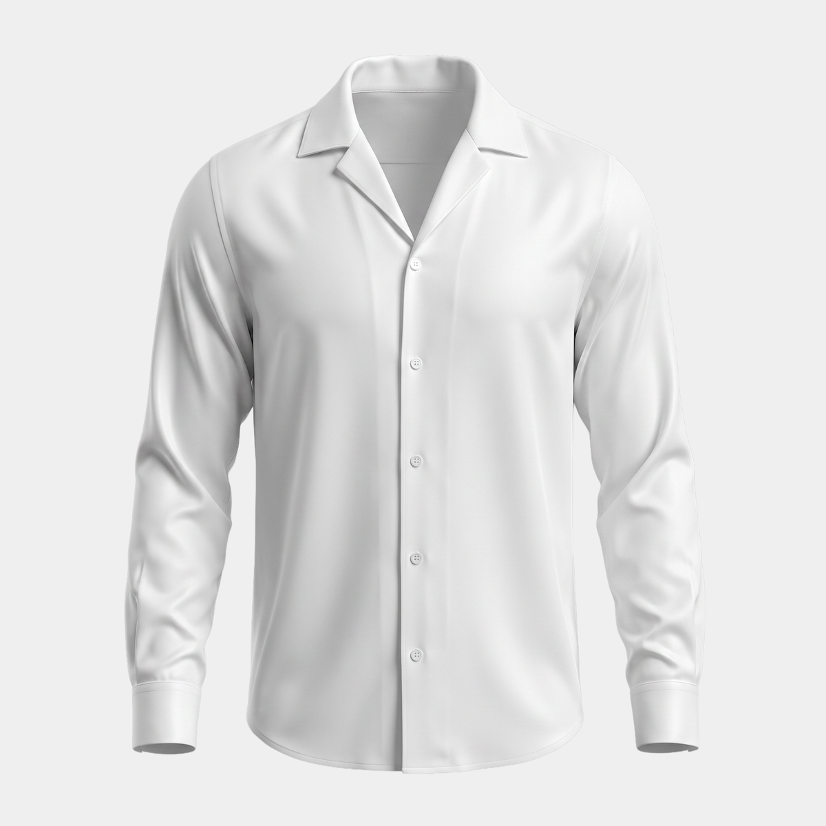 Satin White Camp Collar Shirt