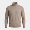 Fine Knit Taupe Turtleneck Sweater