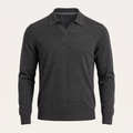 Knit Charcoal Polo Sweater