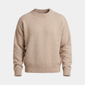 Brushed Knit Oatmeal Crewneck Sweater