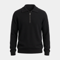 Knit Black Quarter Zip Polo