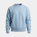 Brushed Knit Light Blue Crewneck Sweater