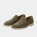 Suede Olive Slip On Loafers