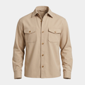 Button Front Sand Overshirt