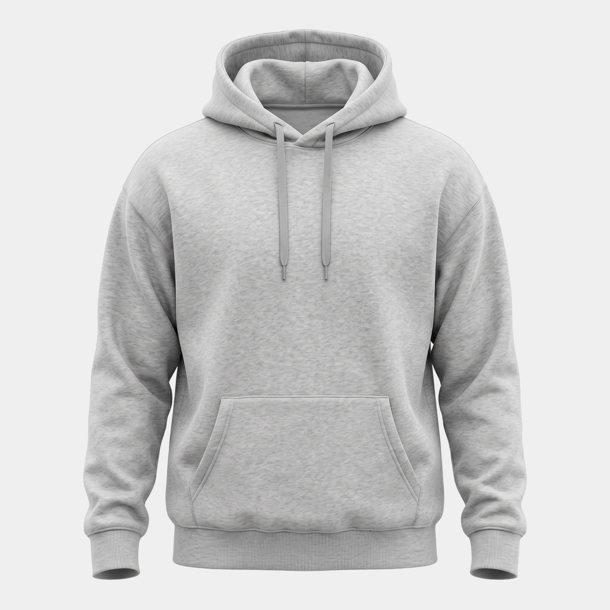 Fleece Back Heather Grey Hoodie