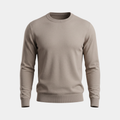 Fine Knit Greige Crewneck Sweater