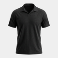 Black Johnny Collar Polo Shirt