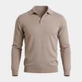 Fine Knit Taupe Polo Shirt