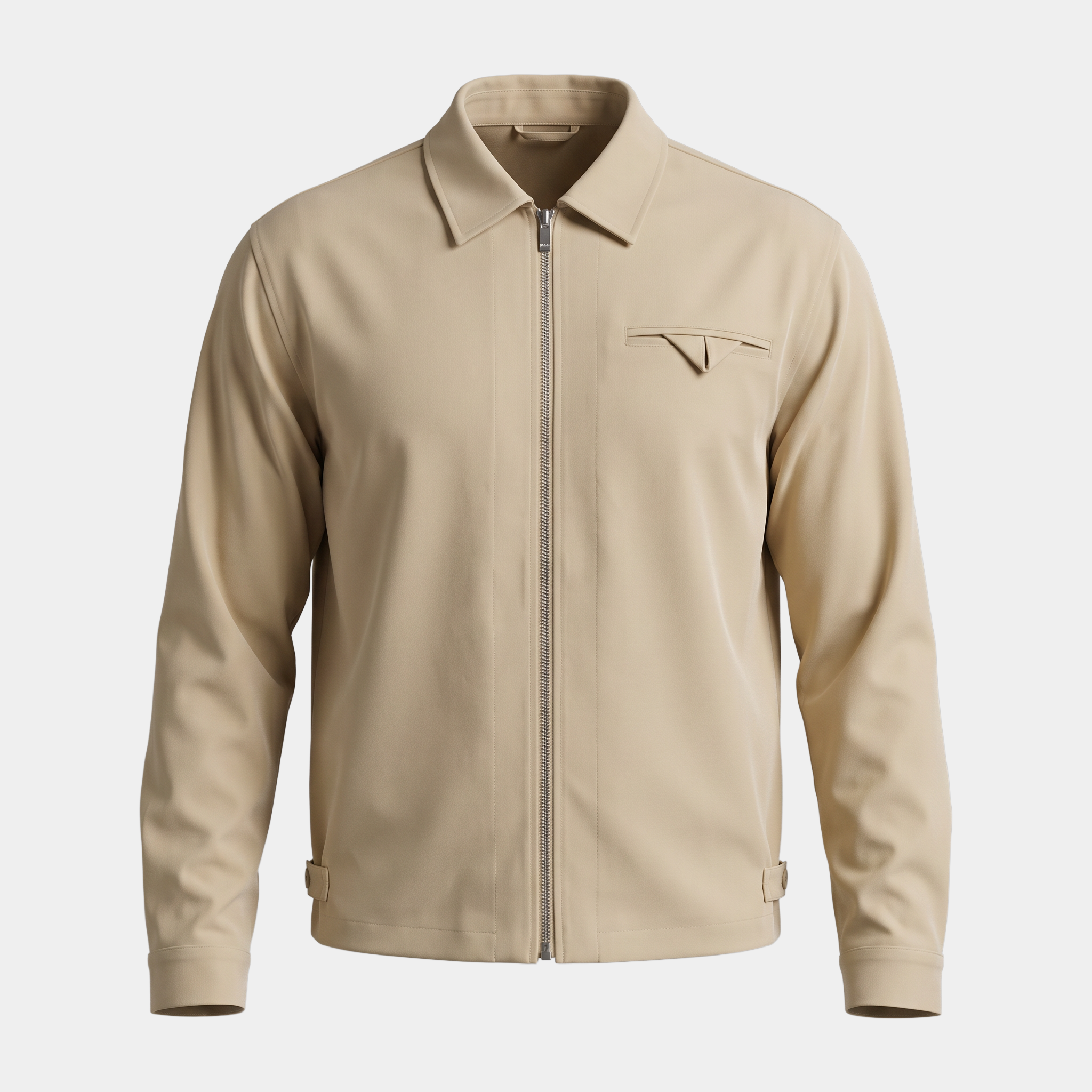 Zip Sand Overshirt Jacket
