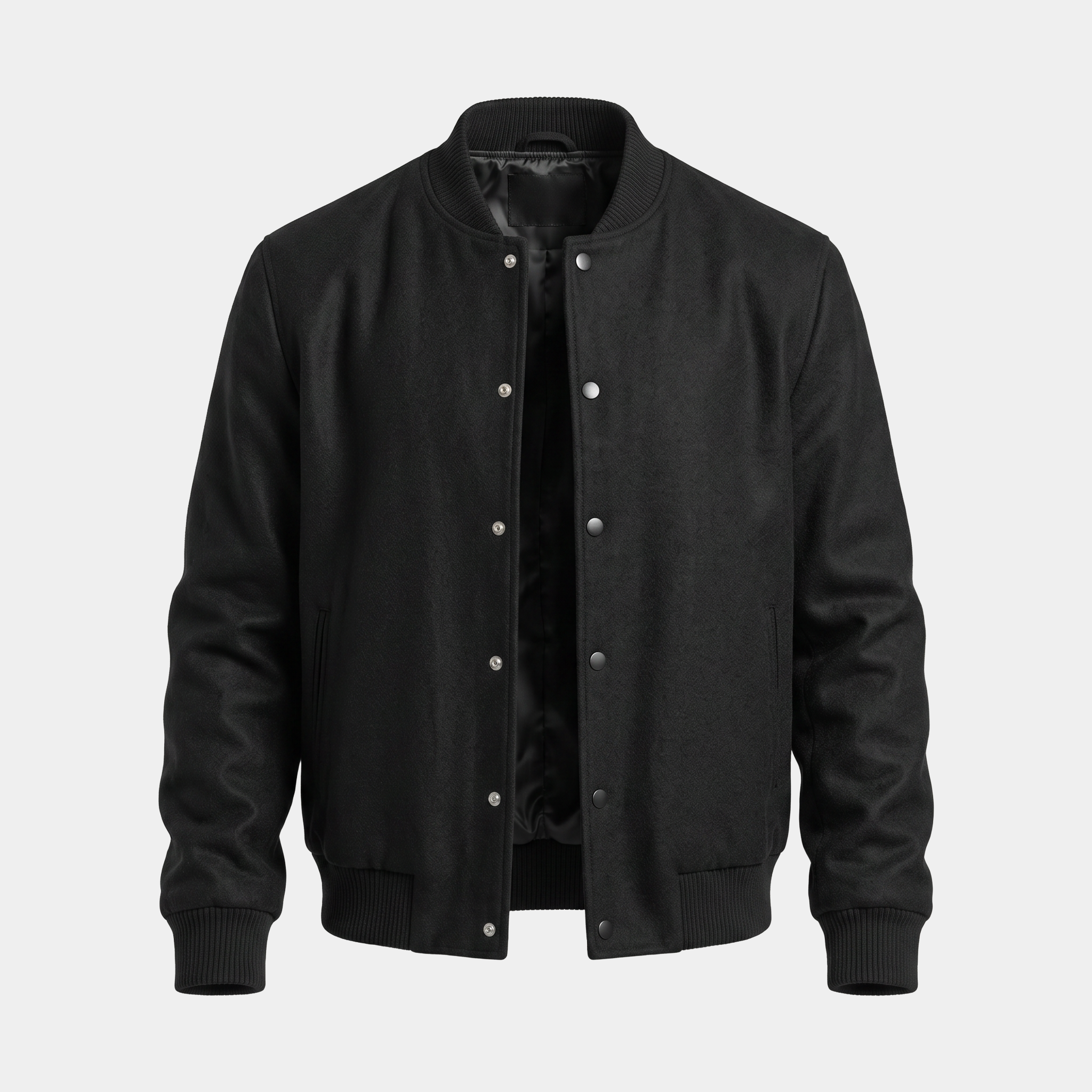 Wool Black Varsity Jacket