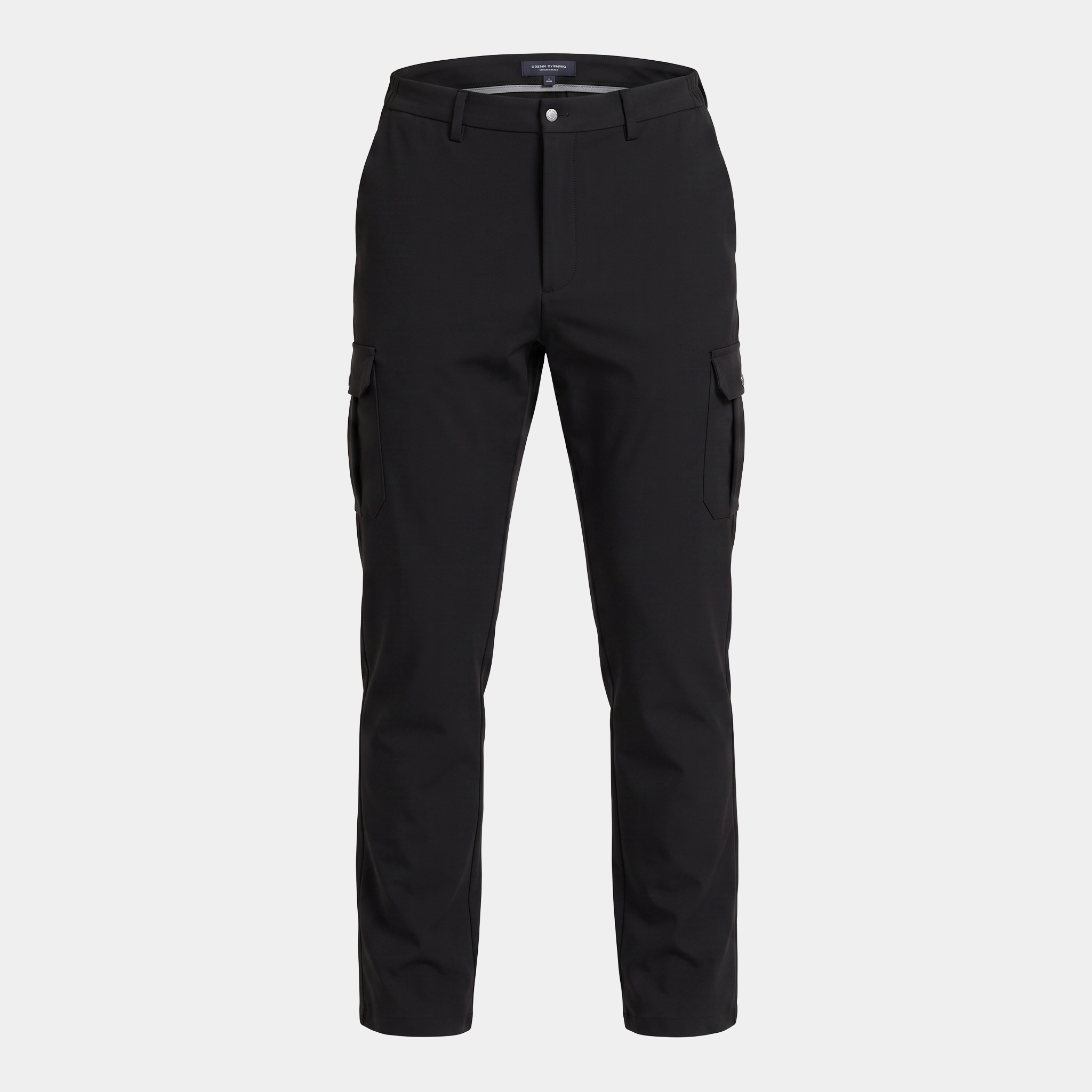 Straight Fit Black Cargo Pants
