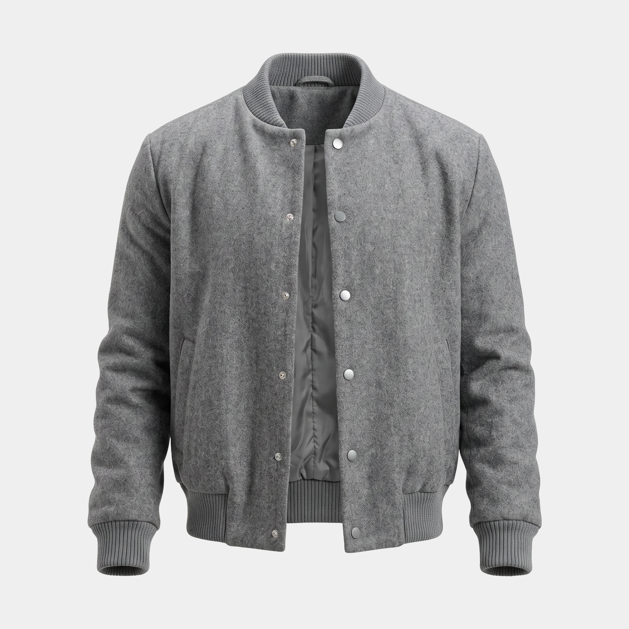 Wool Grey Varsity Jacket