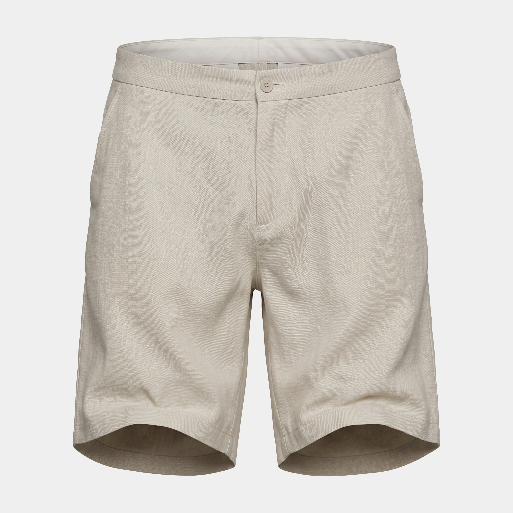 Linen Sand Beige Tailored Shorts