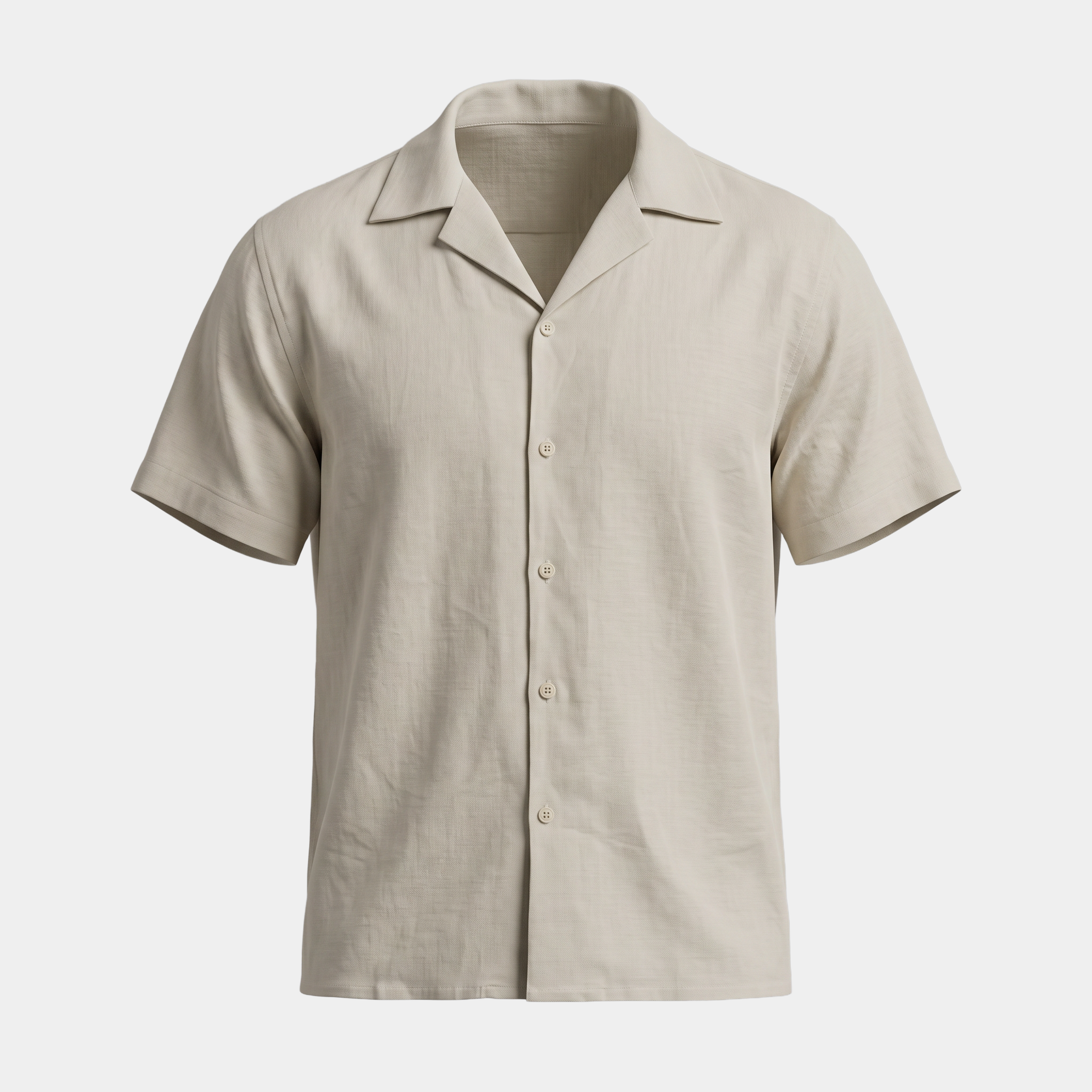Linen Sand Camp Collar Shirt