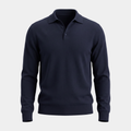 Fine Knit Navy Polo Shirt