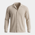 Ribbed Sand Camp Collar Shirt
