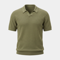 Mesh Knit Olive Polo Shirt