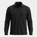Button Front Black Overshirt
