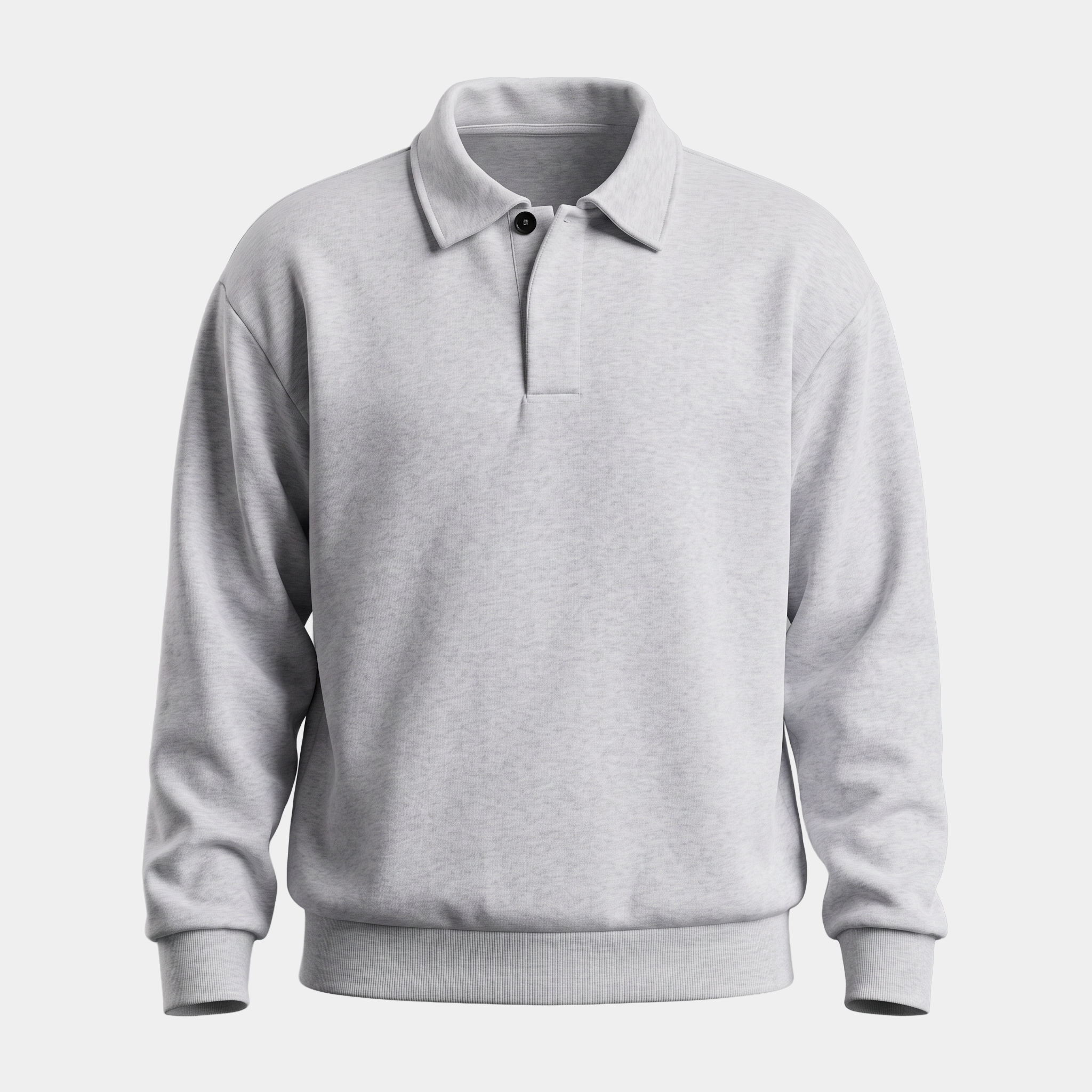 Heather Grey Polo Sweatshirt
