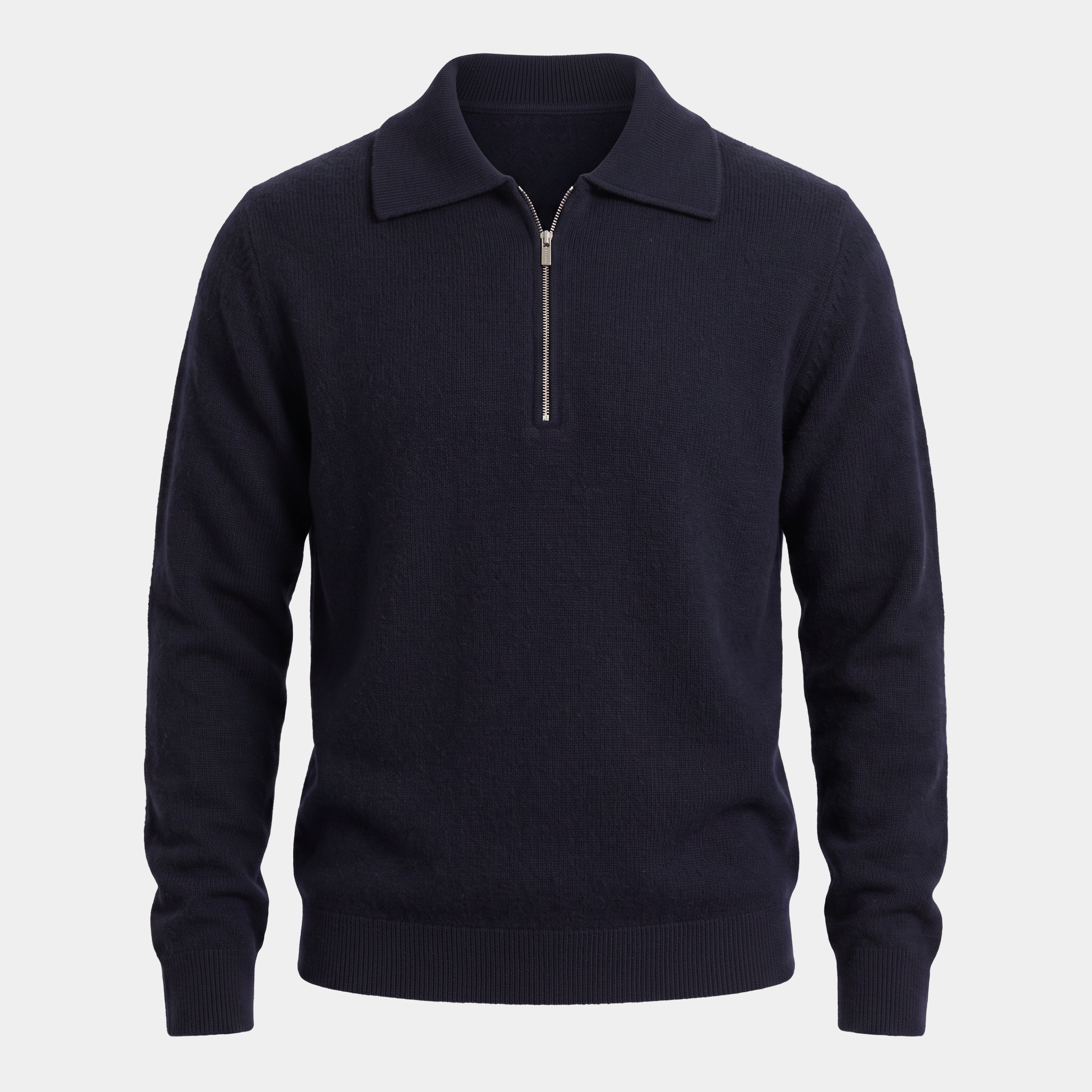 Knit Navy Quarter Zip Polo