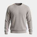 Waffle Knit Stone Crewneck Sweater