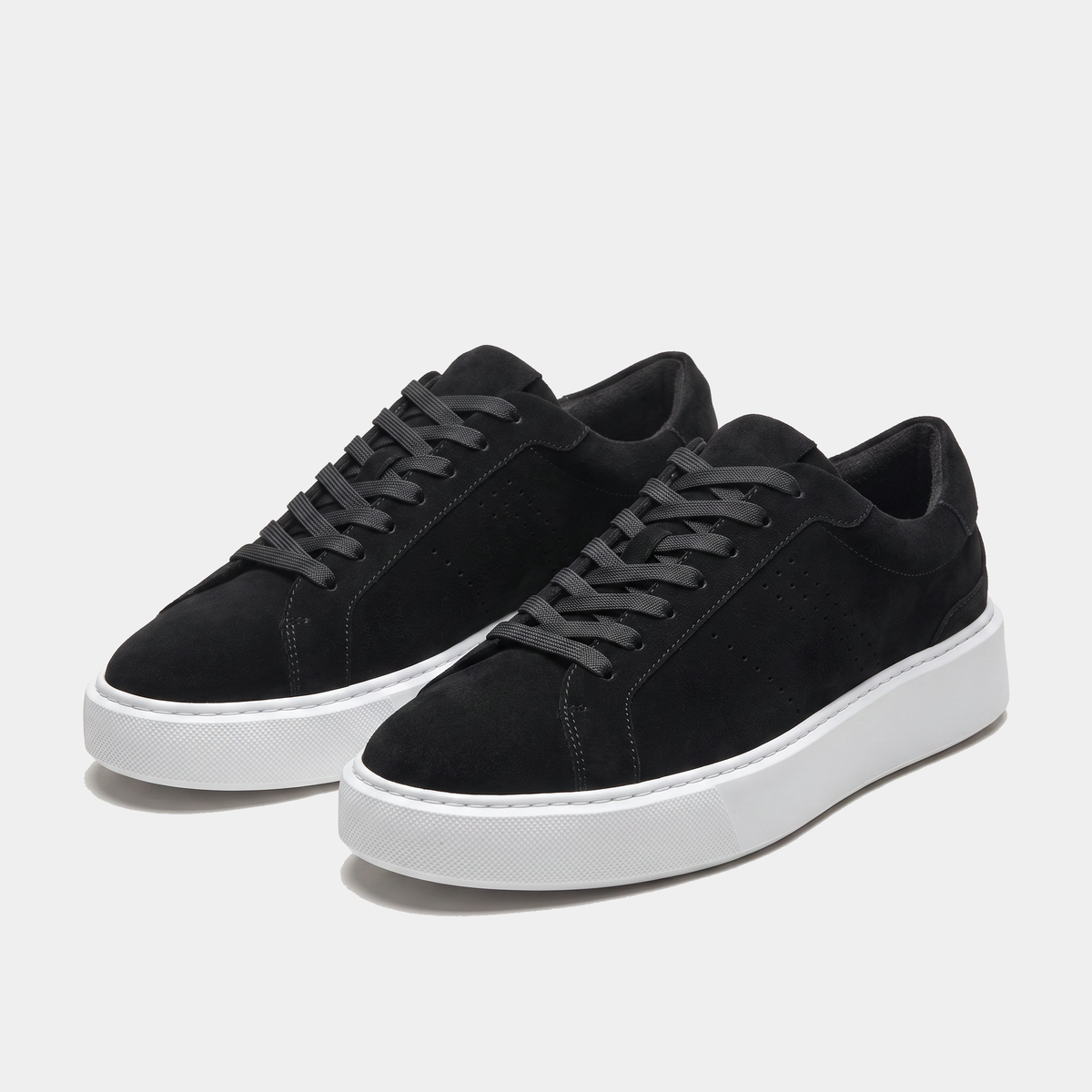 Suede Black Low Top Sneakers