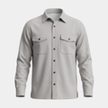 Button Front Light Grey Overshirt
