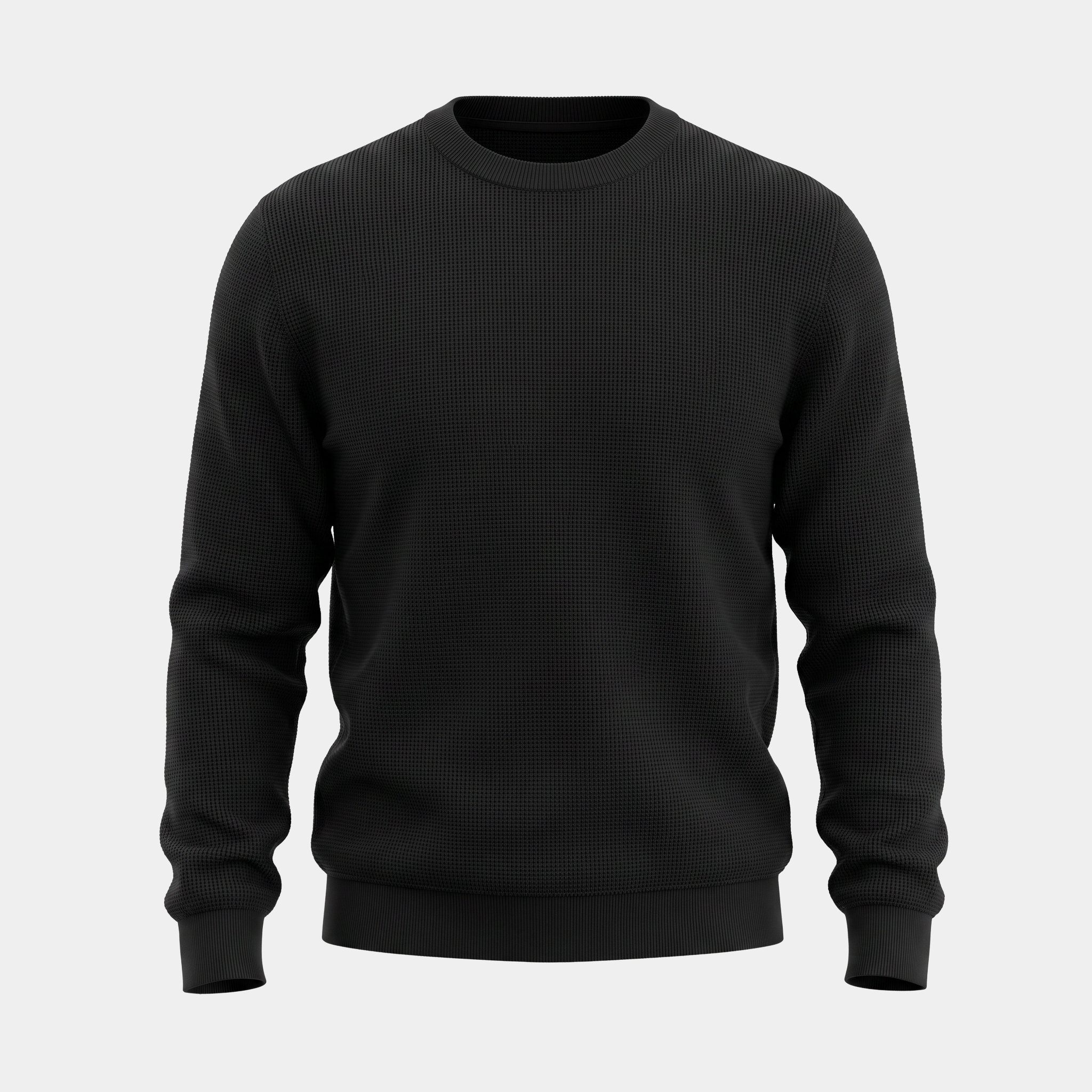 Fine Knit Black Crewneck Sweater