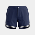 Striped Hem Navy Swim Shorts