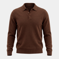 Knit Brown Button Polo Sweater