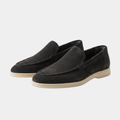 Suede Charcoal Slip On Loafers