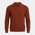 Knit Rust Polo Sweater