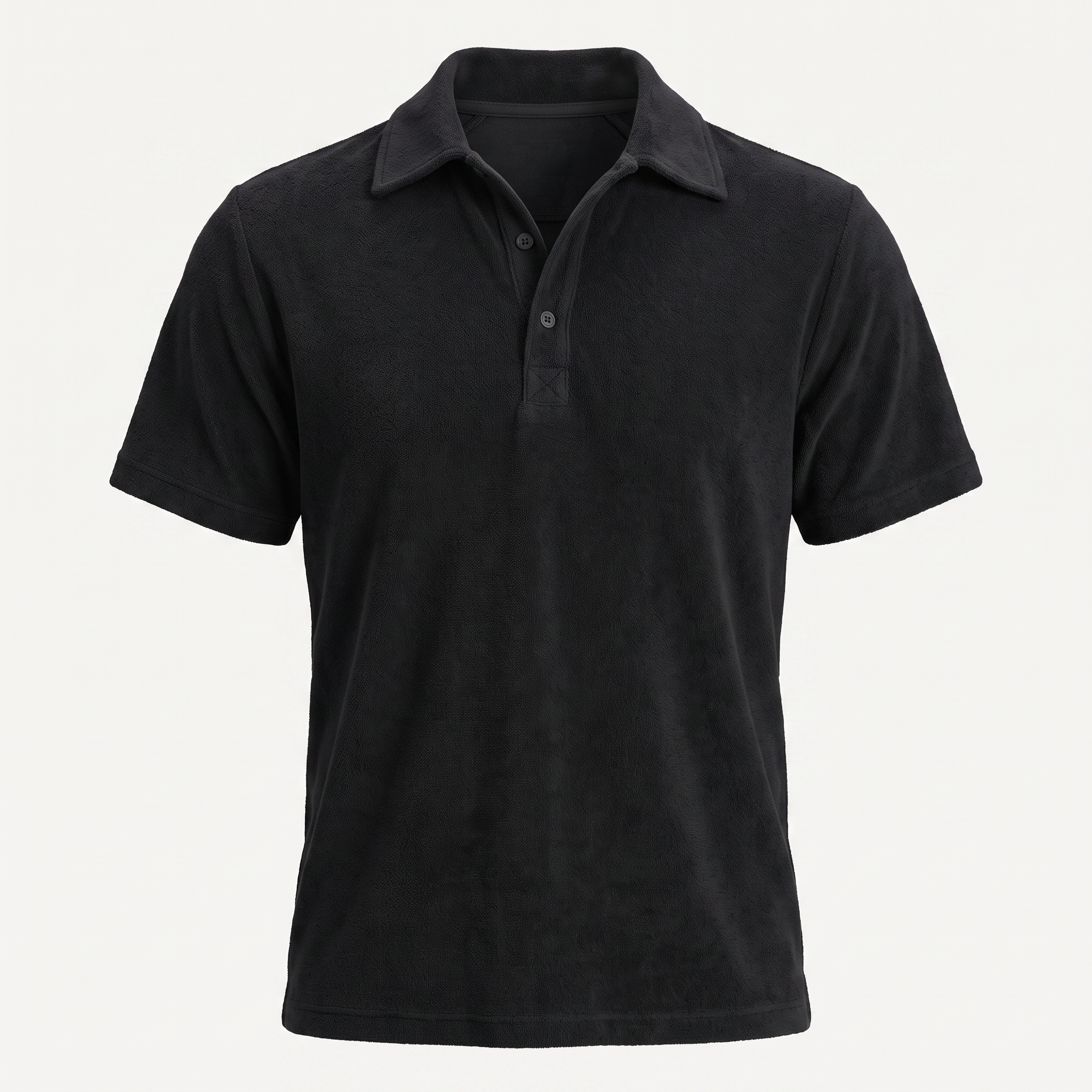 Terry Black Polo Shirt