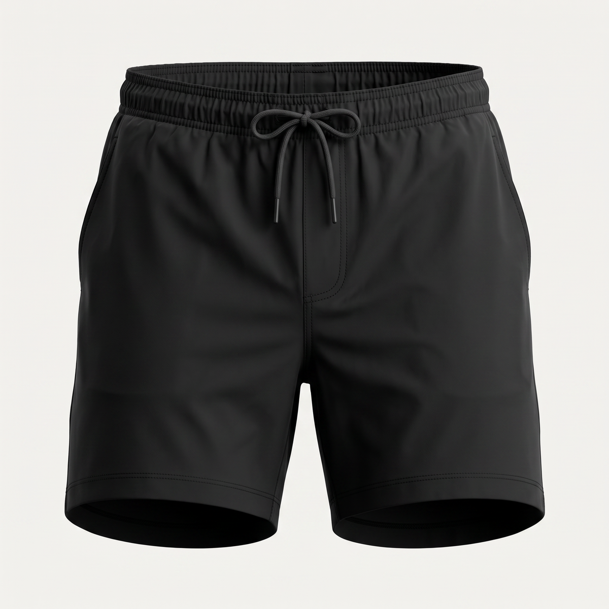 Drawstring Black Swim Shorts