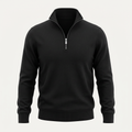Fine Knit Black Quarter Zip Sweater