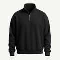 Fleece Back Black Quarter Zip Sweatshirt