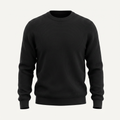Waffle Knit Black Crewneck Sweater