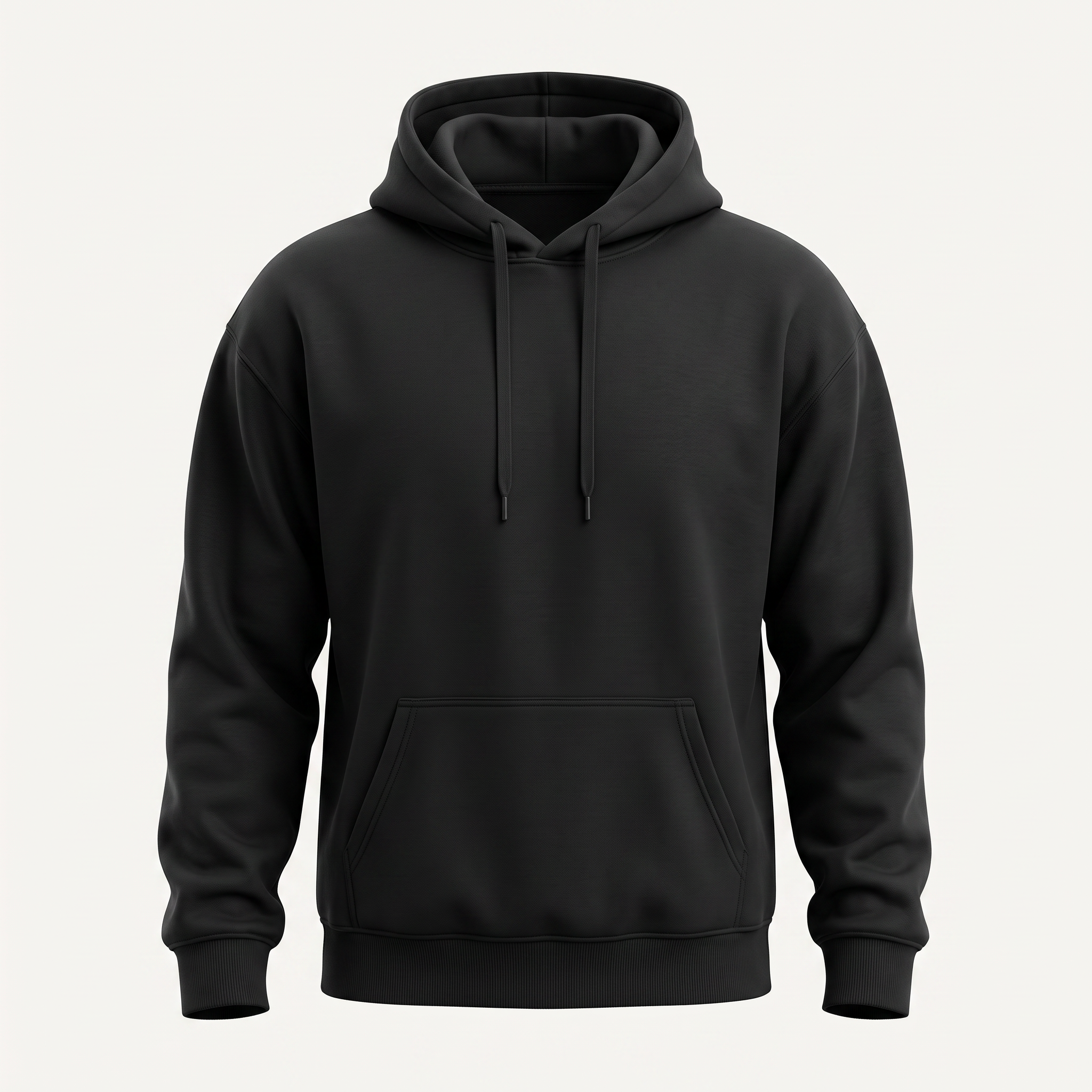 Fleece Back Black Hoodie