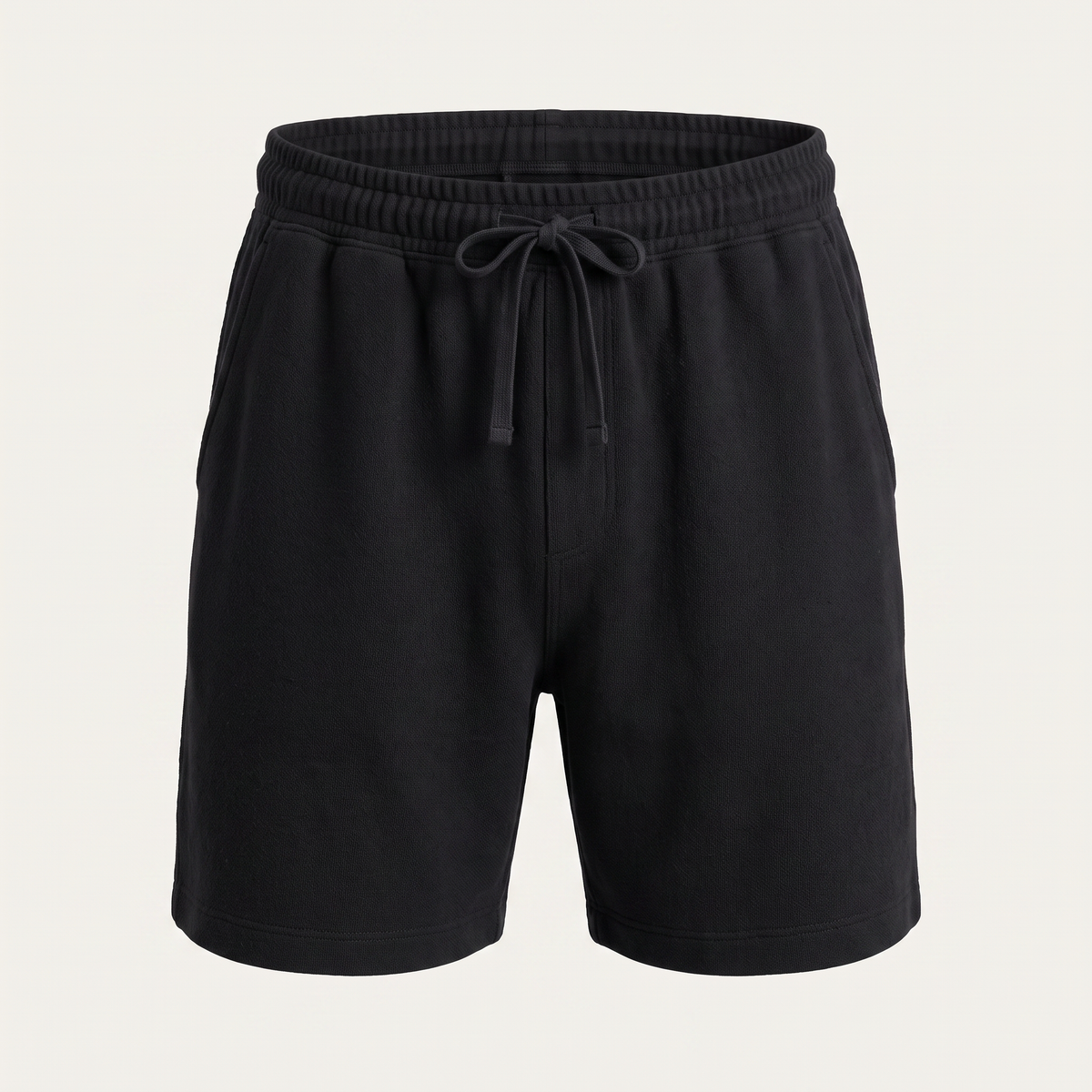 Drawstring Black Sweat Shorts