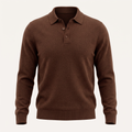 Knit Brown Button Polo Sweater
