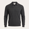 Knit Charcoal Polo Sweater