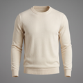 Fine Knit Cream Crewneck Sweater