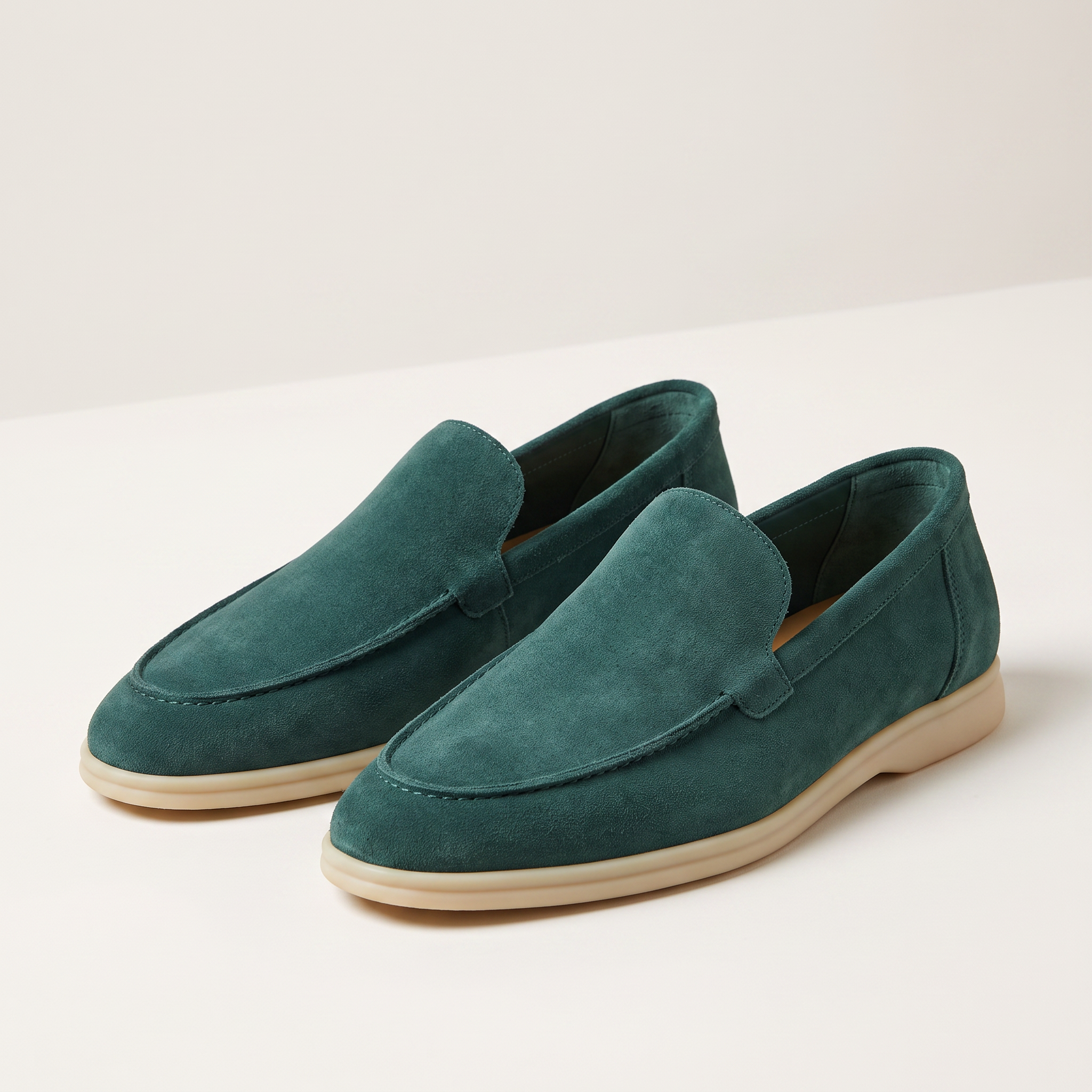 Suede Emerald Slip On Loafers