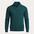 Fine Knit Emerald Quarter Zip Sweater