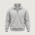 Fleece Back Light Grey Quarter Zip Sweatshirt