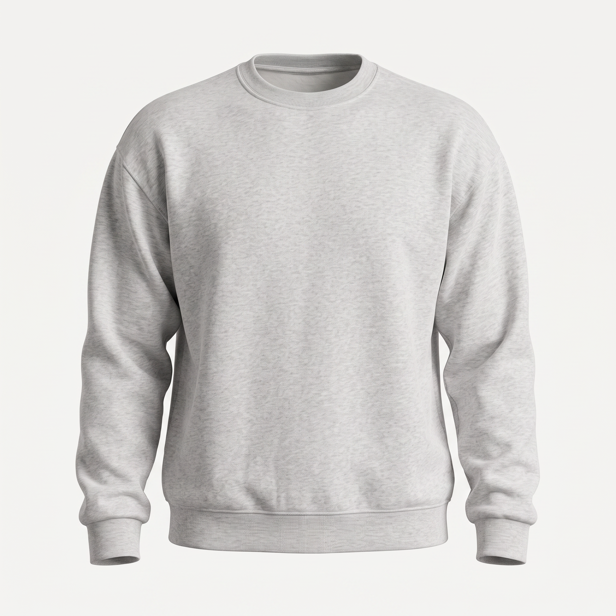 Fleece Back Light Grey Crewneck Sweatshirt