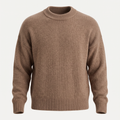 Brushed Knit Mocha Crewneck Sweater